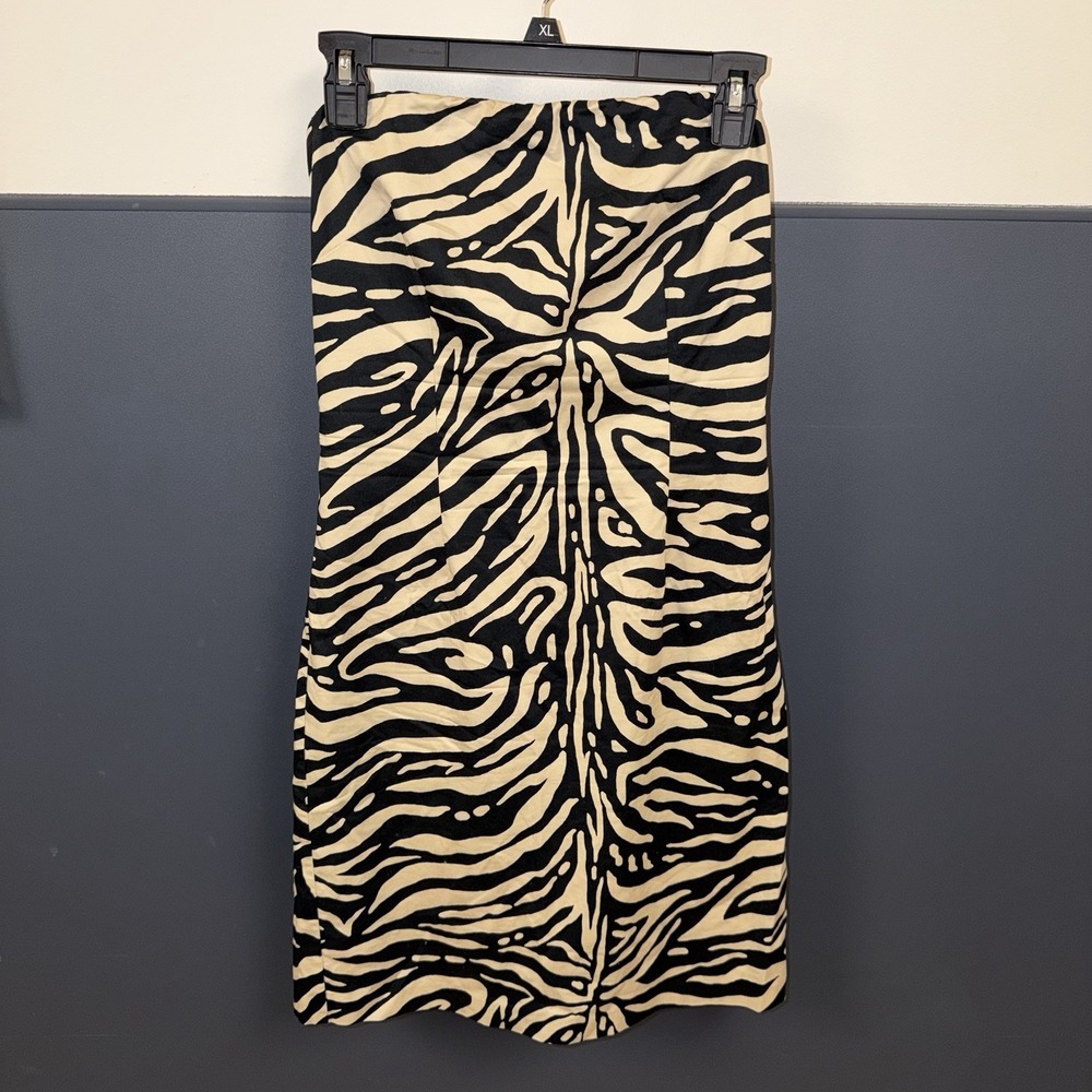The Limited Zebra Strapless Dress Size 6 Cotton Tiger Inspired Knee Length